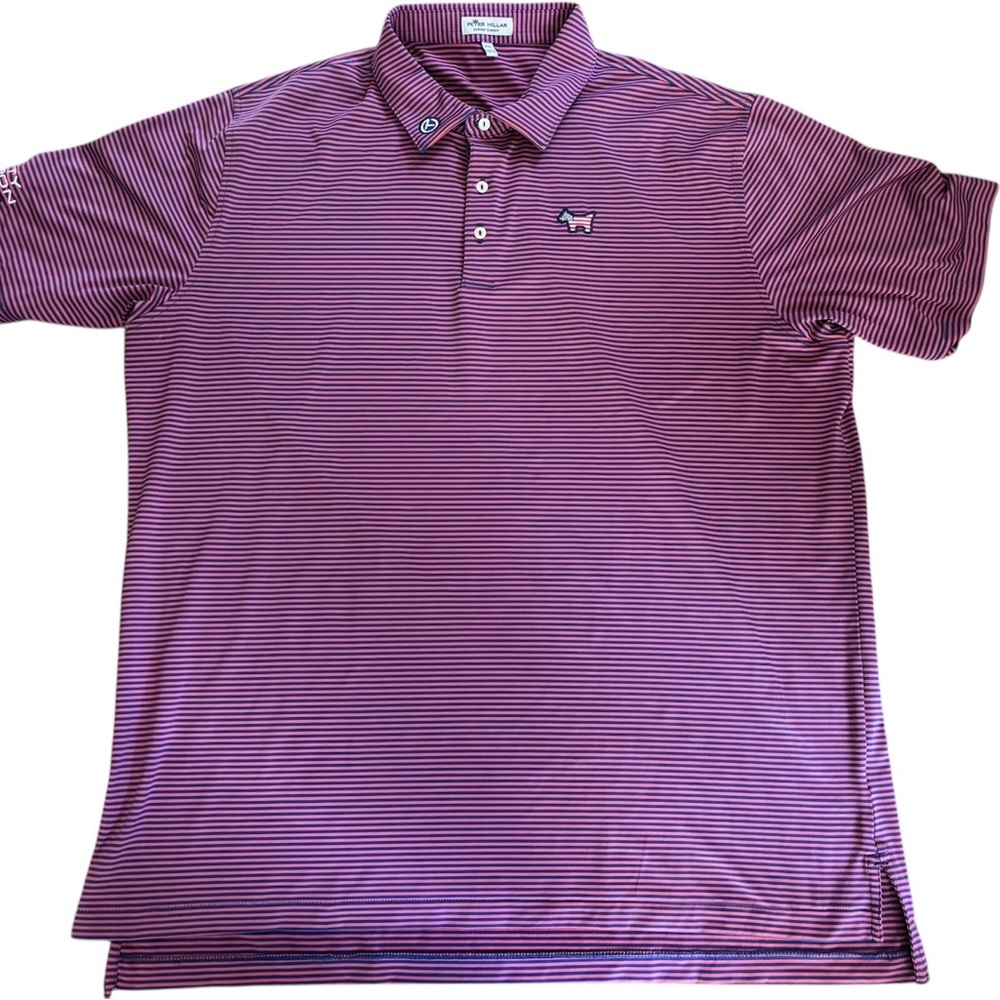 SCOTTY CAMERON GALLERY Circle T Summer Comfort USA Flag Dog Striped Polo XXL - Picture 2 of 3